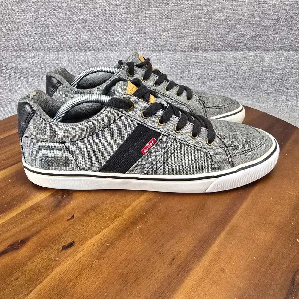 Levis Mens 51819201A Grey Textile Low Top Sneakers Size 10‎ Casual Skater Shoes